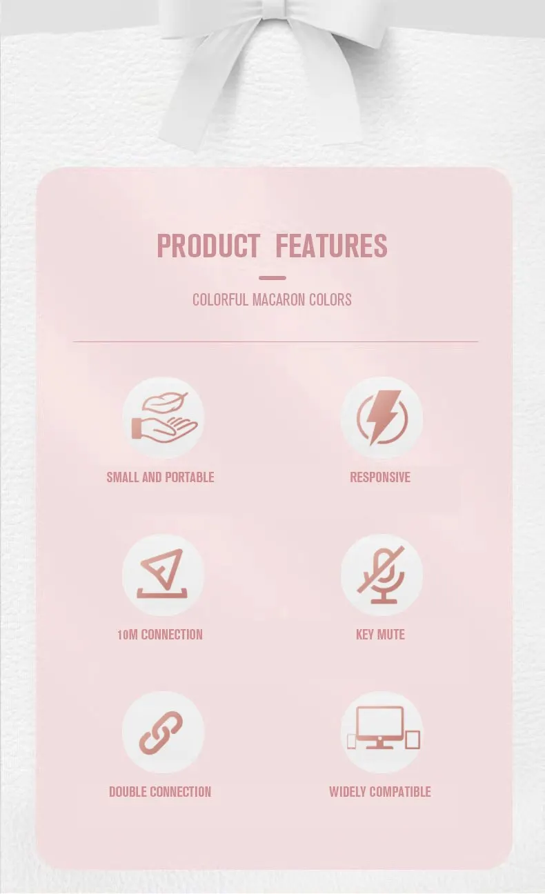 Description Picture 3 of itemMacaron Rechargeable Wireless Bluetooth Mouse 2.4G USB Mice For Android Windows Tablet Laptop Notebook PC For IPAD Mobile
