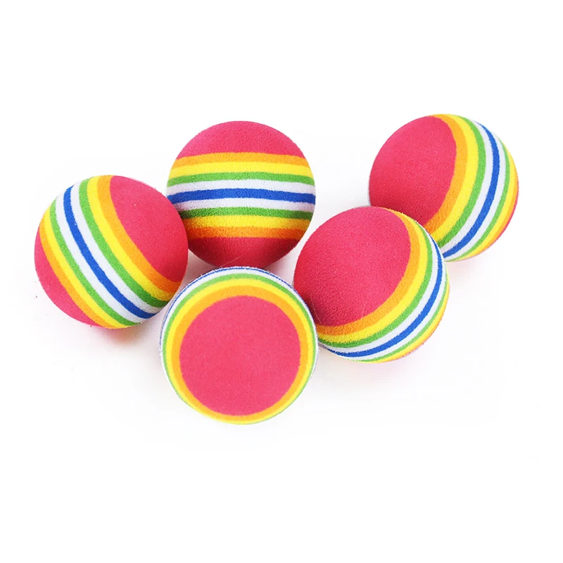 Description Picture 3 of itemRainbow EVA Cat Toys Ball Interactive Cat Dog Play Chewing Rattle Scratch EVA Ball Training Balls Pet Toys Supplies Pet Products