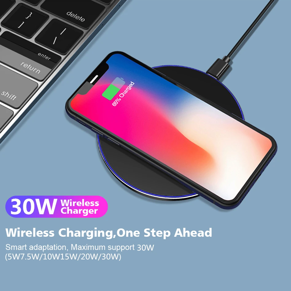 Description Picture 2 of item30W Fast Wireless Charger Pad for iPhone 14 13 12 11 XS Pro Max XR X 8 Plus For Samsung S22 S21 S20 Iconic Brand 13 Induction Charging