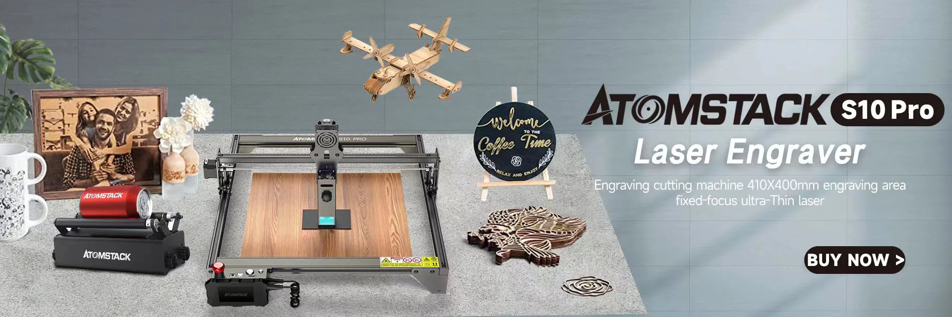 Description Picture 2 of itemATOMSTACK S10 X7 A10 PRO 50W CNC Laser Engraving Machine 410x420mm High-precision Fixed-Focus Cutting Device PK Sculpfun S10/S30