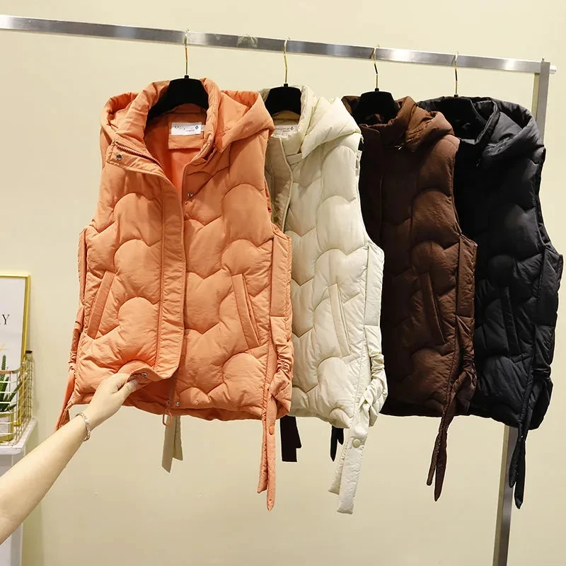 Description Picture 2 of itemWomens Puffy Vest - Down Vest Jacket for Women Women's Slim Sleeveless Quilted Removable Hooded Winter Puffer Vest Coat
