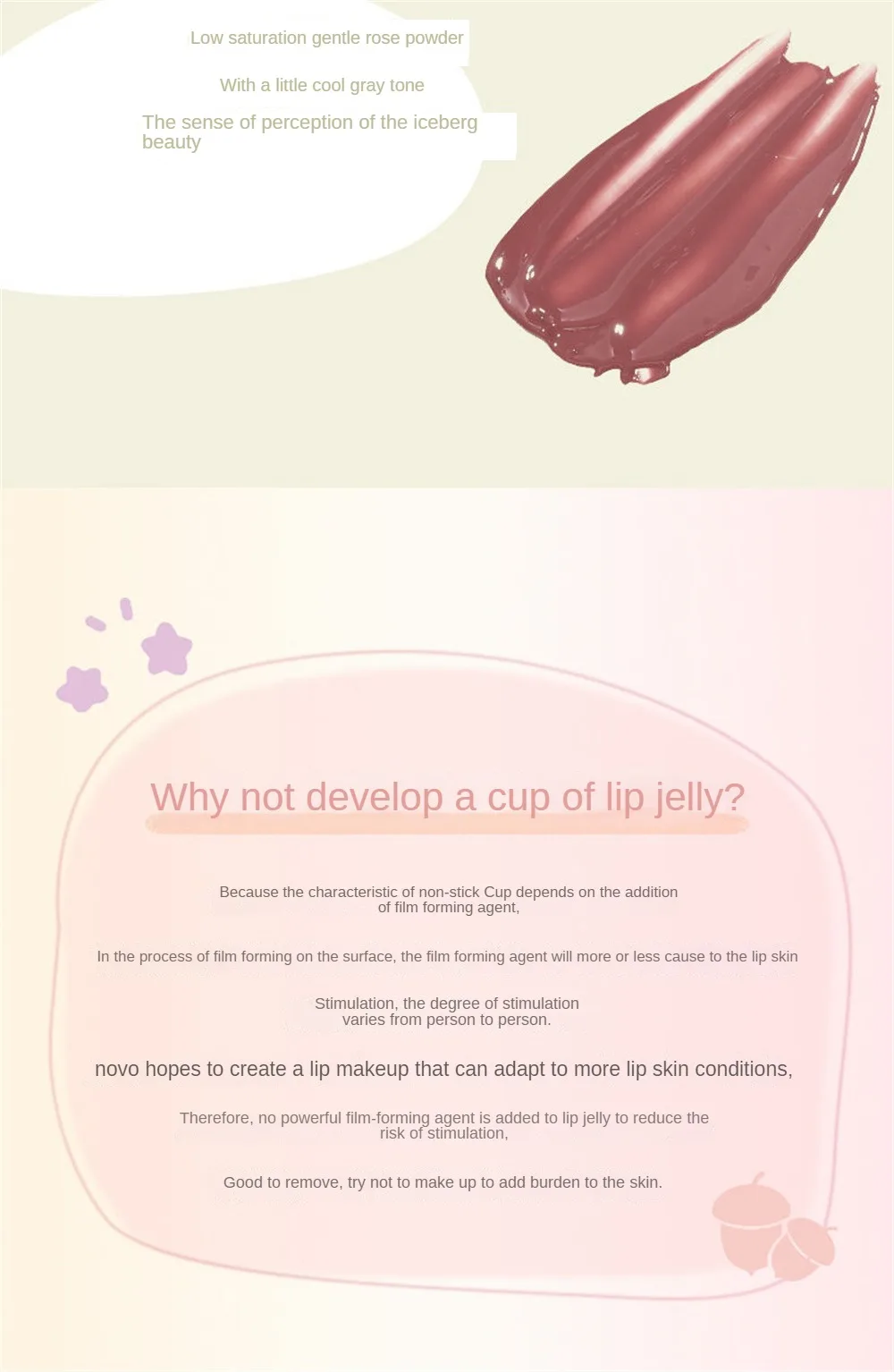 Description Picture 6 of itemNOVO Lip Gloss Mirror Lipstick Lustre Lip Glaze Waterproof Lip Tint Non-fading Non-stick Cup Beauty Cosmetics Make-up for Women