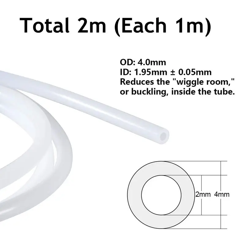 Description Picture 5 of item2Pcs 1M Bowden PTFE Tubing with 4Pcs PC4-M6 & 4Pcs PC4-M10 Pneumatic Fittings Kit for 1.75mm Filament 3D Printer Parts