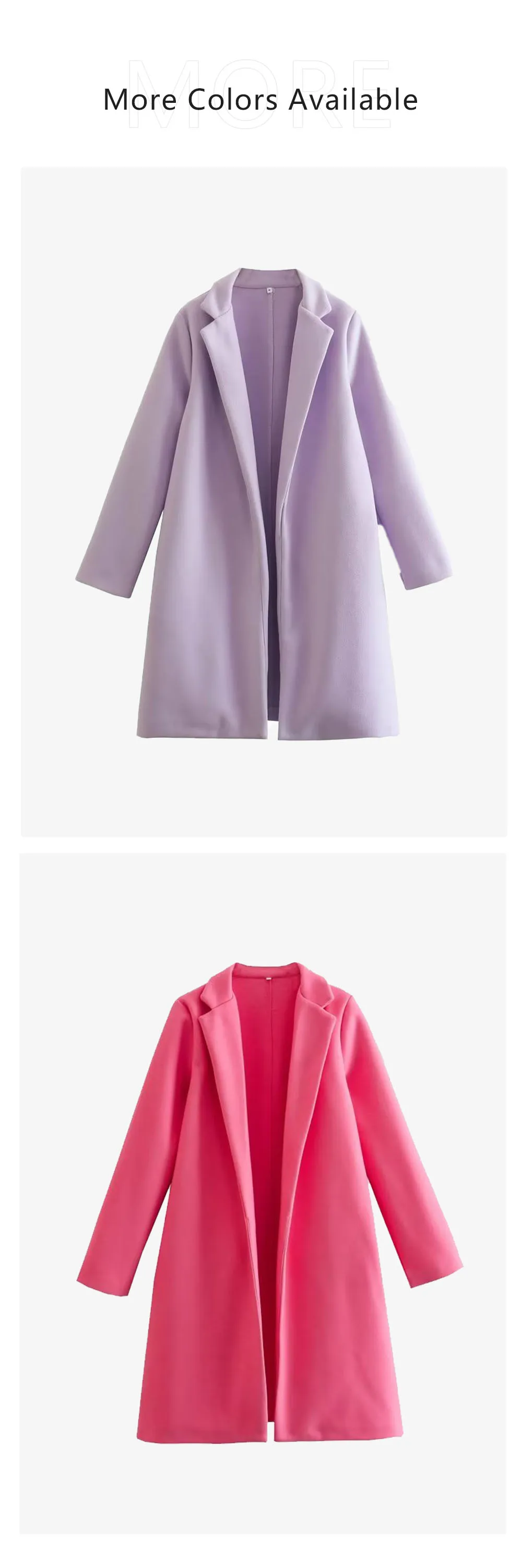 Description Picture 5 of itemUNIZERA 2023 Autumn/Winter New Women's Wear New Fashionable Style Mid length Polo Collar Long Sleeve Open Front Coat Coat