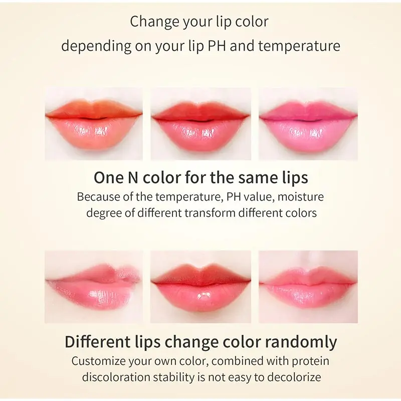 Description Picture 4 of itemNew Long Lasting Lipstick Magic Lipstick Color Changing Waterproof Red Lip Balm Lip Plumper Kawaii Makeup Girl Cute Cosmetics