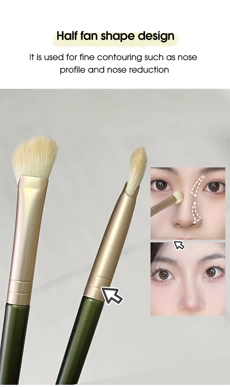 Description Picture 6 of itemSickle nose Shadow Brush Bevel Trim brush Side Shadow Faint dye brush nose bridge half fan makeup brush