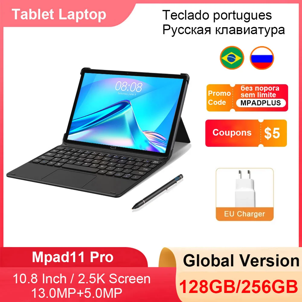 Global Firmware Pad Mpad11 Pro 4G LTE Phone 2 In 1 Tablet Android 10 Core 6 / 8GB RAM 128 / 256GB ROM 10.8
