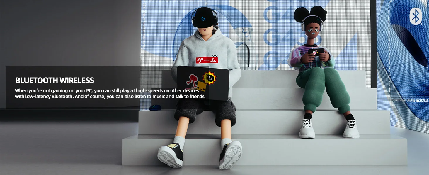 Description Picture 4 of itemOriginal Logitech G435 Bluetooth Wireless Gaming Headset 7.1 Surround Sound Built-in Microphone Compatible for PC Laptop