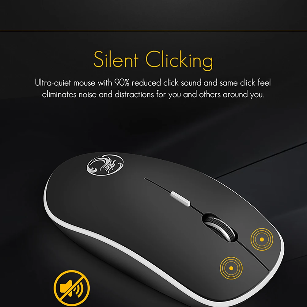 Description Picture 4 of itemiMice Wireless Mouse Silent Computer Mouse 1600 DPI Ergonomic Mause Noiseless Sound USB PC Mice Mute Wireless Mice for Laptop