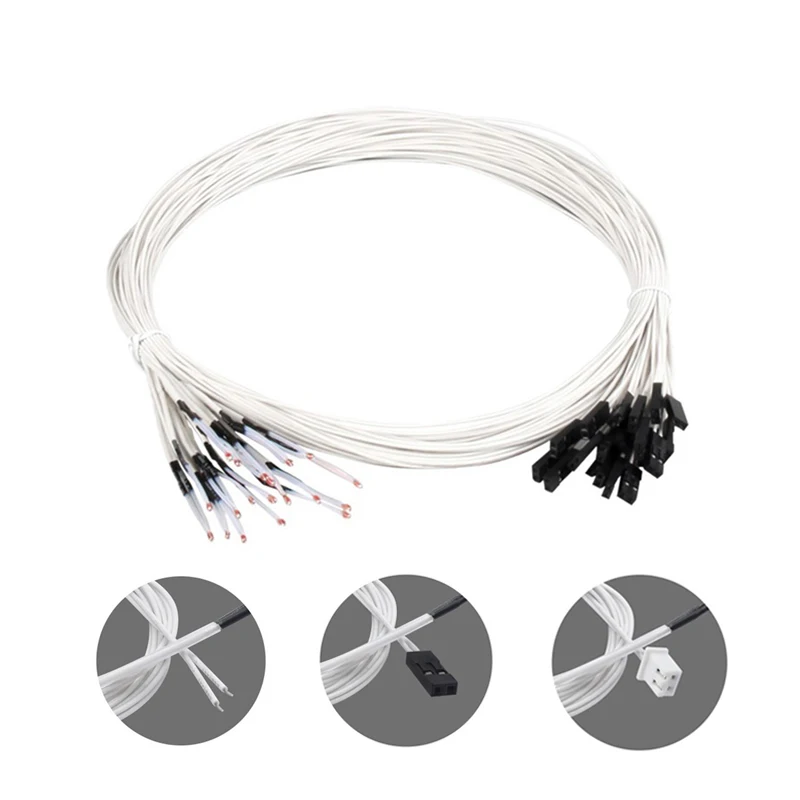 10PCS 3D Pringter 100K NTC 3950 Thermistors Sensors with Cable 3D Printers Parts For Reprap Mend Part Temperature Accessories