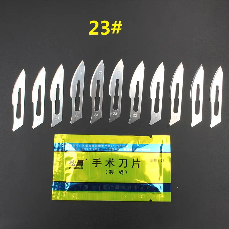 Description Picture 3 of item11# 23# Carbon Steel Carving Metal Scalpel Handle With 10pcs Blades Engraving Craft Knife Non-Slip Surgical Scalpel Knife Paper