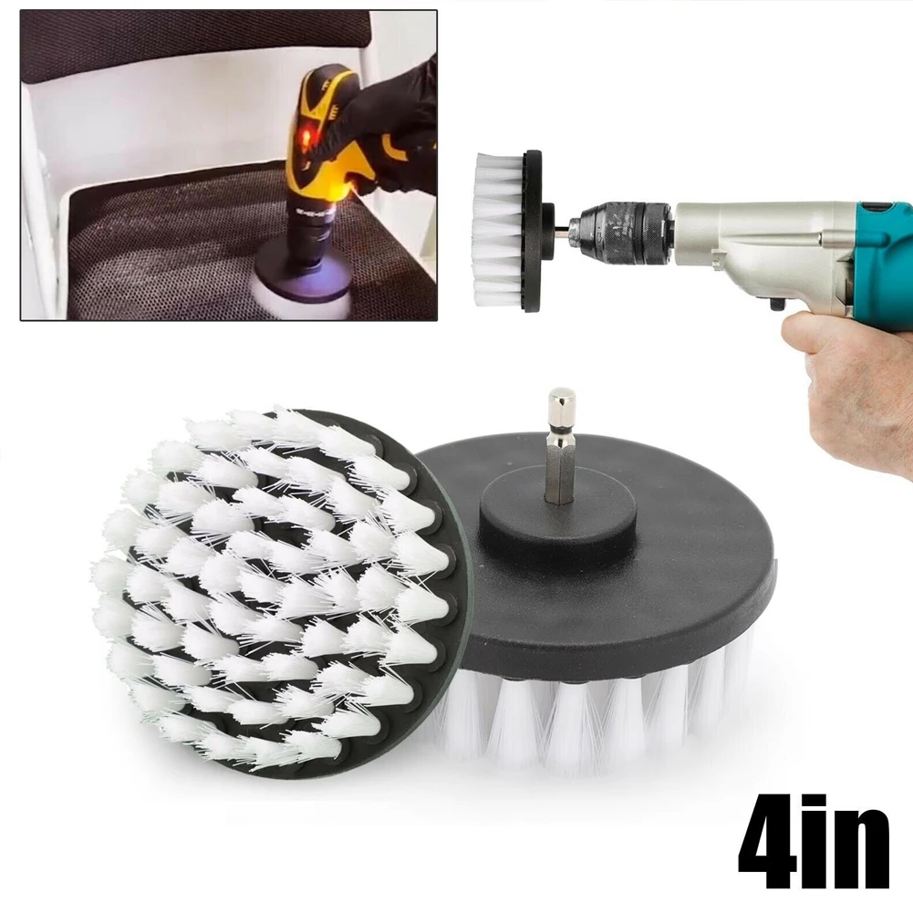 Description Picture 5 of itemElectric Drill Brush 4 Inch All Purpose Cleaner Auto Tires Cleaning Tools For Tile Bathroom Kitchen Round Plastic Scrubber Brush