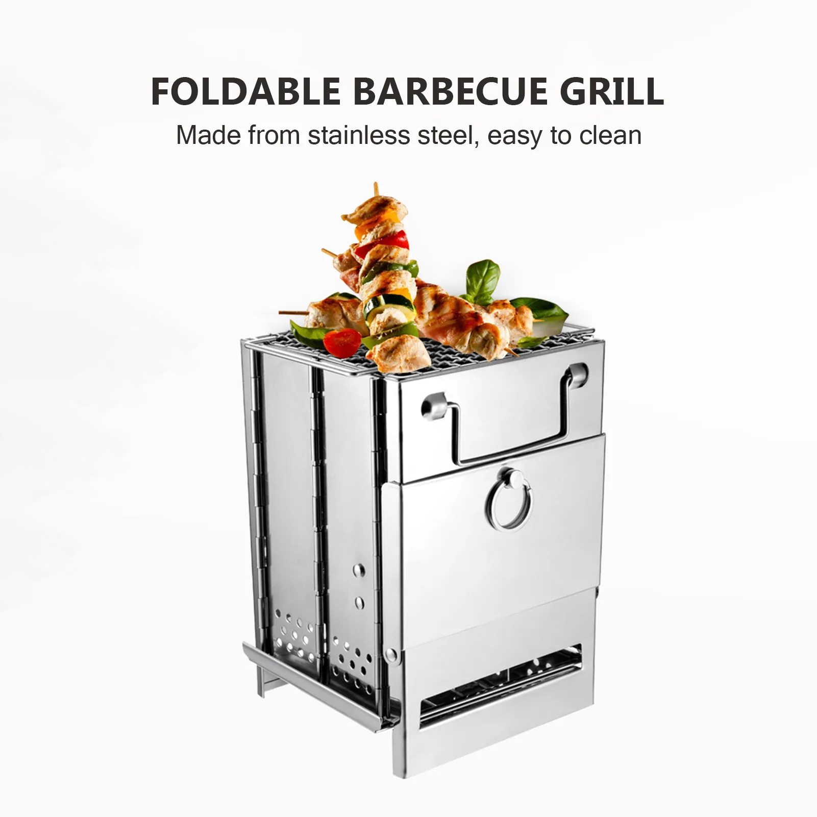 Description Picture 6 of itemOutdoor Portable Charcoal Grill Wood Stove Stainless Steel Foldable Lightweight Barbecue Grill Stoves Camping Equipment