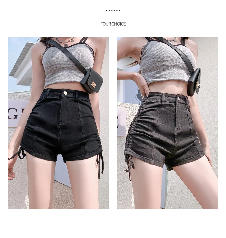 Description Picture 4 of itemSexy Hot High Waist Short Pants Women's Vintage Clothing Summer Korean Jean Denim Shorts Female Elastic Wide Leg Casual Fashion
