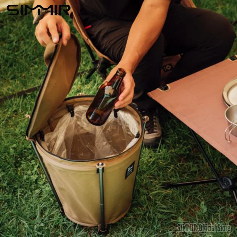 Description Picture 4 of itemSelf-Drive Camping Barbecue Cleaning BBQ Portable Cylinder, Camping Trash Can, Collapsible Storage Compressible Drum, Canvas Can