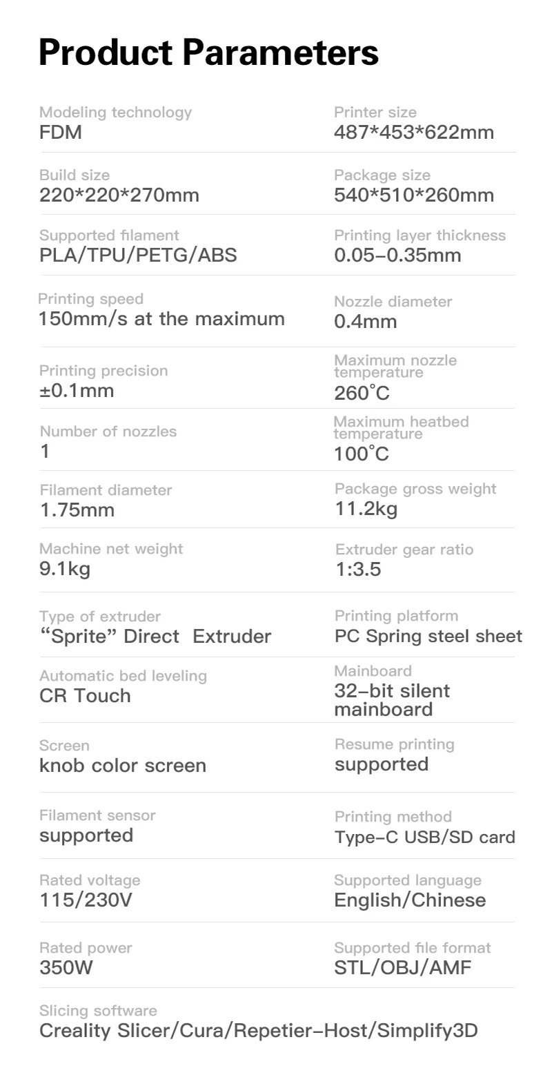 Description Picture 4 of itemCREALITY Ender-3 S1 3D Printer 32-Bits Silent Motherboard Resume Power Failure Printing Dual Z-axis CR Touch Auto Bed Leveling,