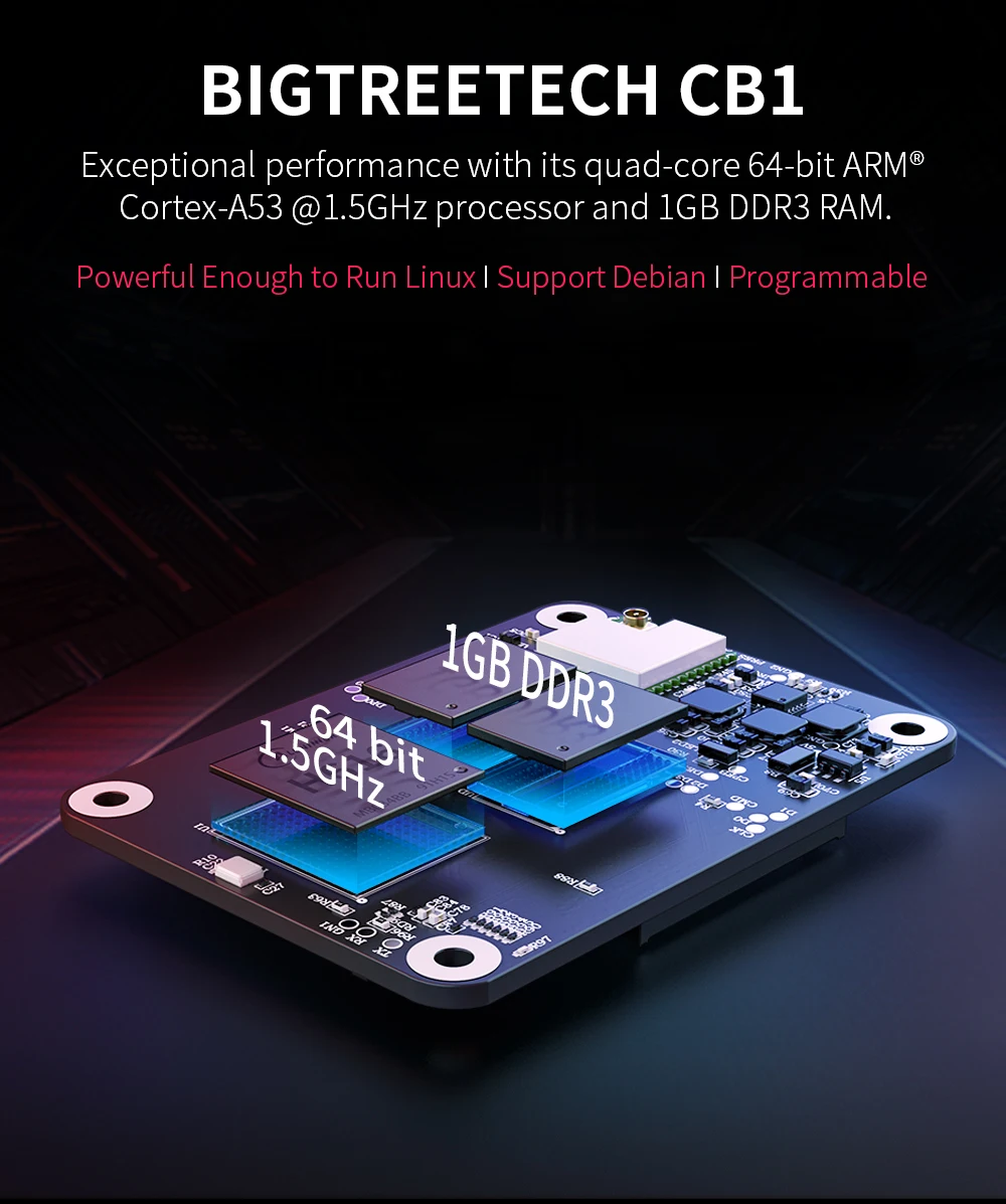 Description Picture 4 of itemBIGTREETECH PI4B Adapter CB1 VS Raspberry Pi CM4 For Klipper Octopus Pro SKR MINI E3 V3.0 Motherboard Voron Ender 3 3D Printer