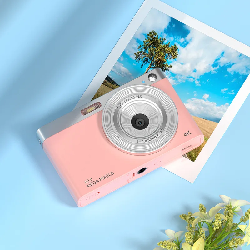 Portable Digital Camera HD Camera Micro SLR Camera 4K Video 50MP CCD Retro VLOG 2.88In IPS Screen Auto Focus Selfie Camera