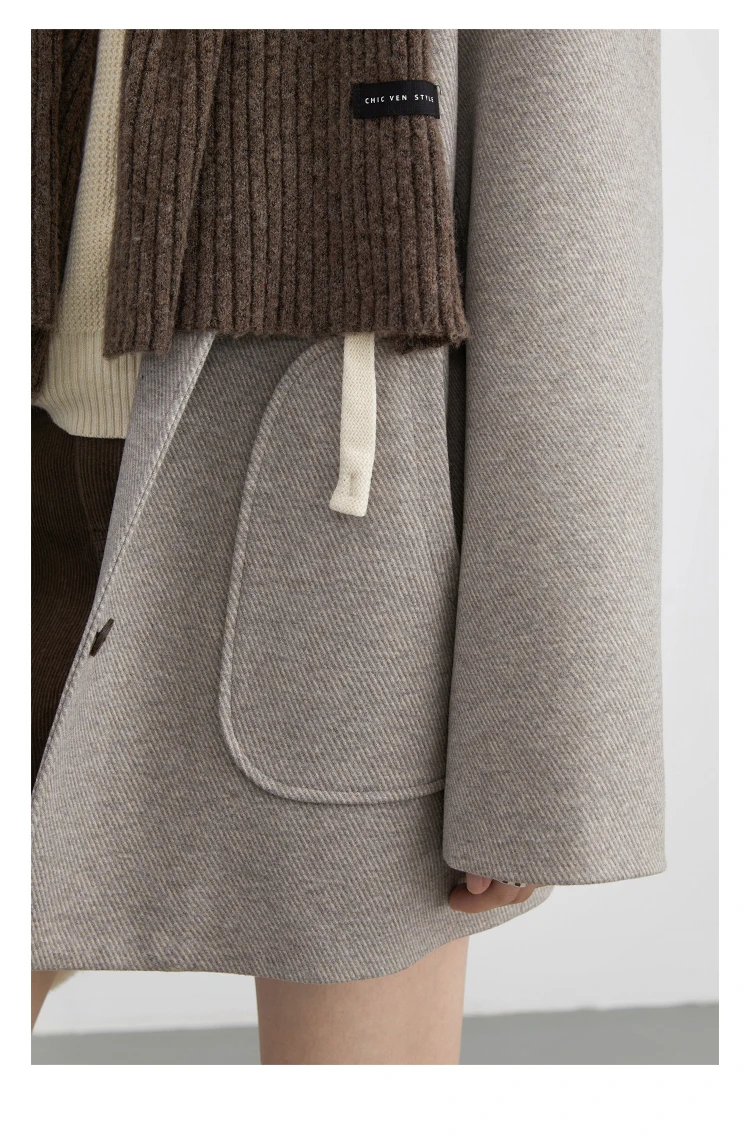 Description Picture 6 of itemCHIC VEN Fashion Women Woolen Coat New Korean V-Neck Single Breasted Knitwear Female Outerwear Woman Clothing Autumn Winter 2023