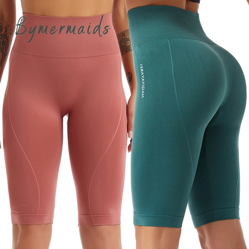 Bymermaids Fitness Yoga Shorts High Waist Seamless Running Sports Shorts Sexy Peach Butt Push Up Leggings Women's Cycling Shorts