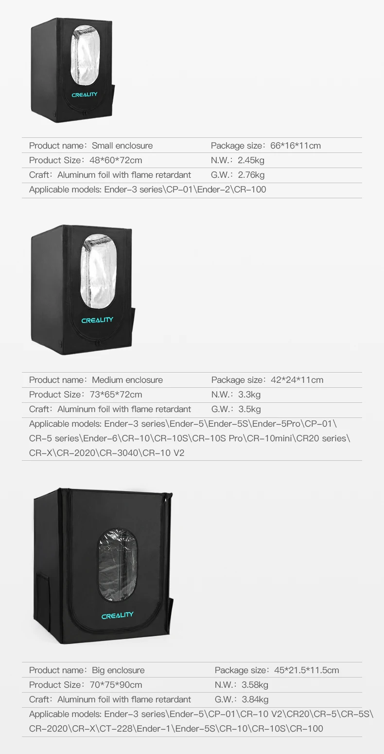 Creality  Medium Size 3D Printer Multifunction Enclosure  4008030002