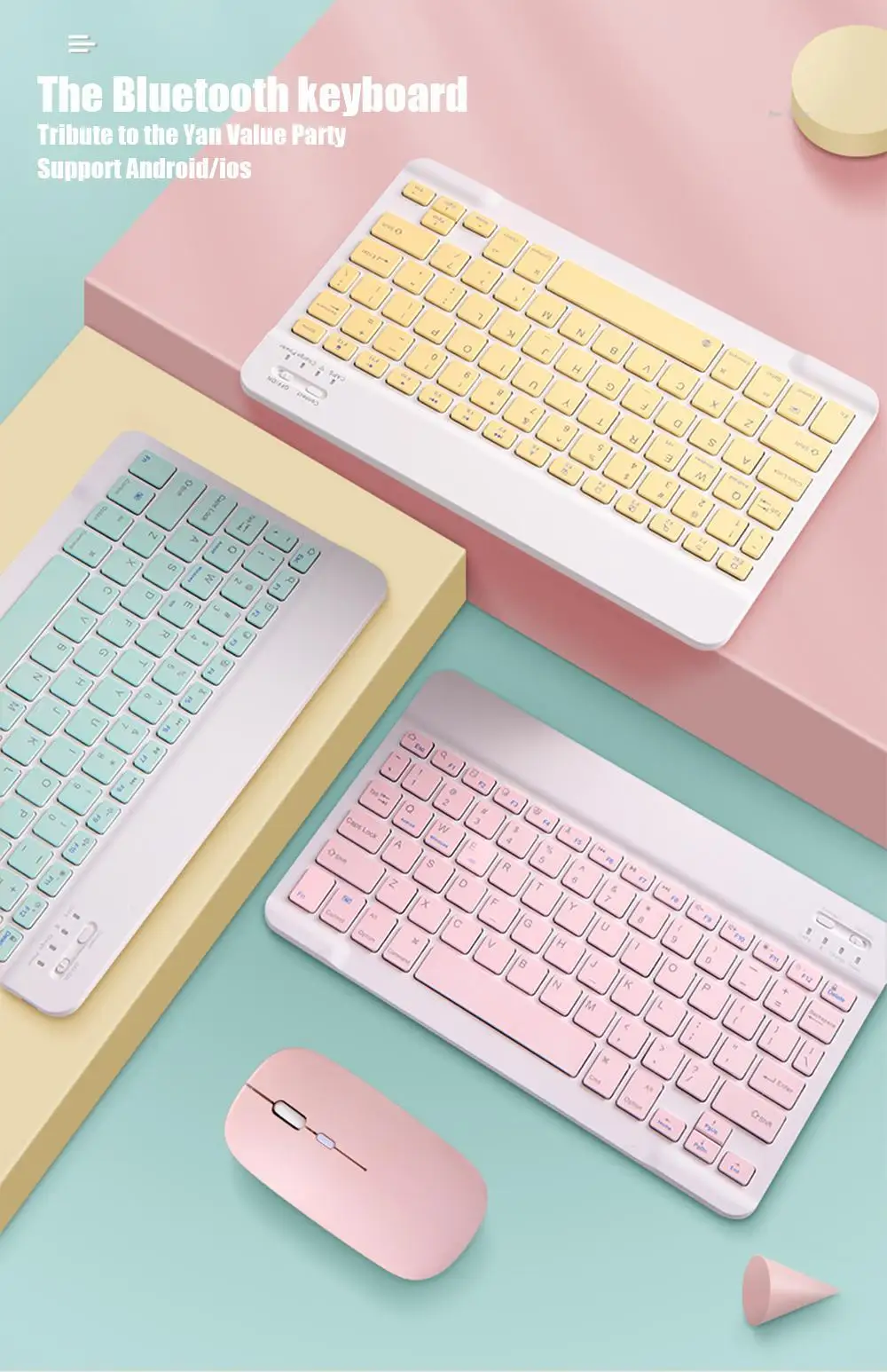 Description Picture 2 of itemBluetooth Keyboard For iPad Iconic Brand Samsung Huawei Tablet Laptop IOS Android Russian Arabic Korean Portable Wireless Keyboard