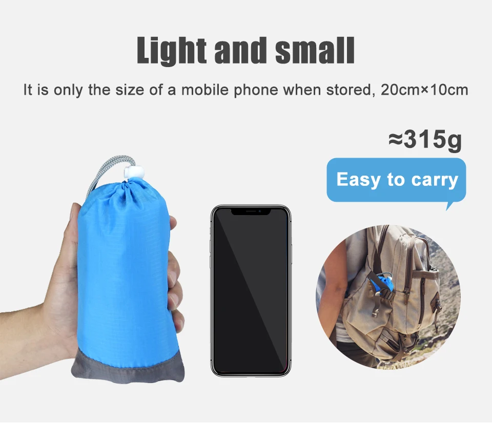 Description Picture 3 of item2x2.1m Outdoor Camping Mat  Folding Waterproof Pocket Beach Blanket Mattress Portable Lightweight Mat Picnic Mat Sand Beach Mat