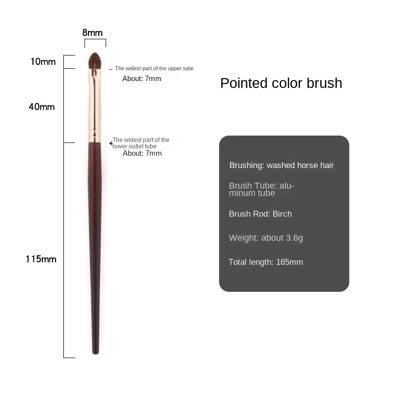 Description Picture 5 of item4 Pcs Eyeshadow Makeup Brush Set Eye Shadow Crease Brush Precision Smudge Smoky Brush Soft Horse Hair Eye Detail Makeup Tool Set