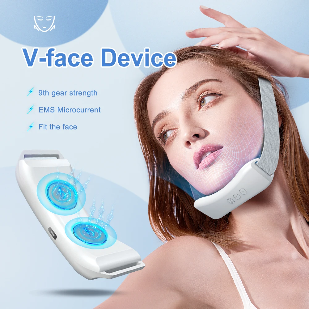 EMS V-Face Beauty Device Intelligent Electric V- Face Shaping Massager Facial Lifting To Removing Double Chin Skin Tightening