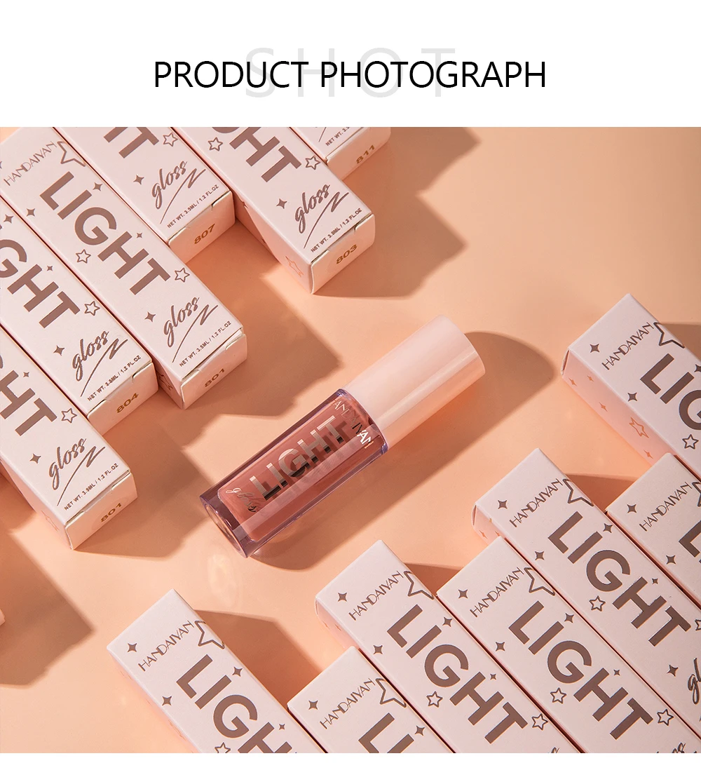 Description Picture 6 of itemPearlescent Crystal Jelly Lip Gloss Shiny Clear Mirror Moisturizing Lip Gloss Glitter Liquid Lipsticks Lip Oil Lip Tint Makeup