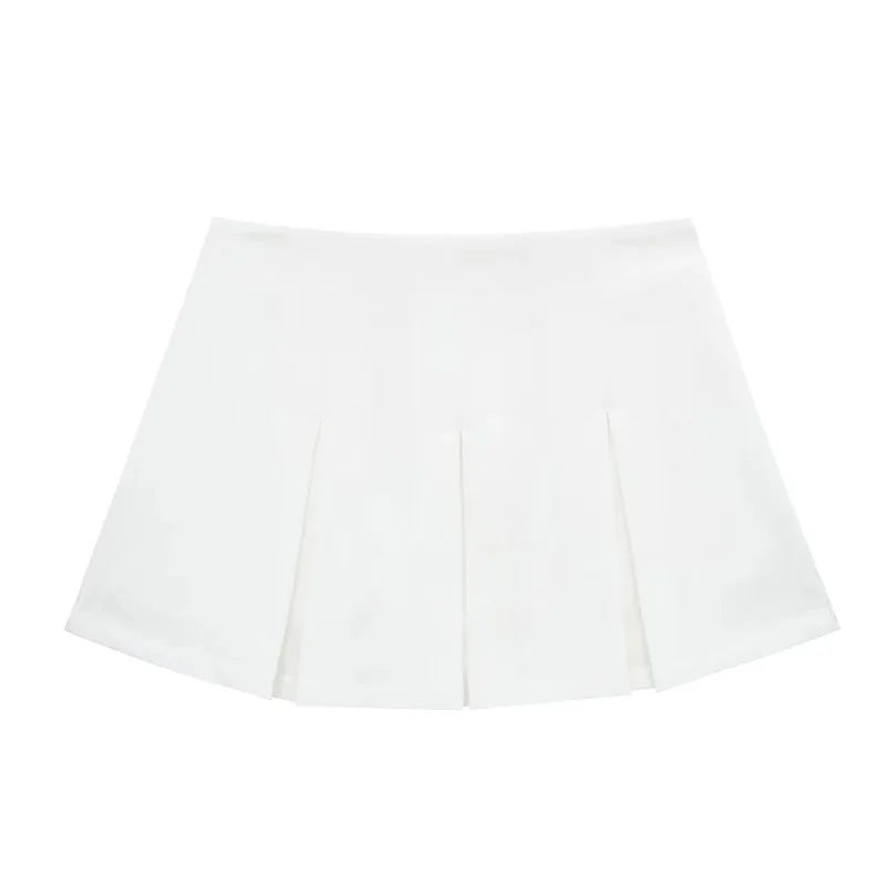 Description Picture 3 of itemTRAF Fashion Women's High Waist Shorts Skirts Pleated Skirt Shorts Women Striped Bermuda Shorts Woman Casual Mini Shorts