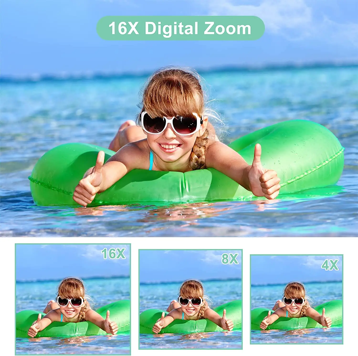 Description Picture 5 of itemNew 1080P Children's Digital Camera 32GB SD Card 16X Digital Zoom 48MP 2.4-inch Liquid Home Crystal Youth Blog Video Camera