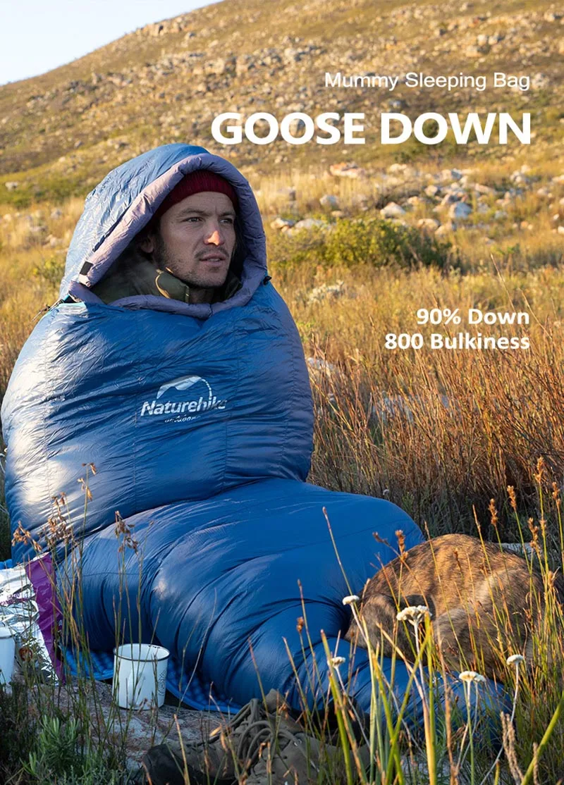 Description Picture 2 of itemNaturehike Goose Down Sleeping Bag ULG400 ULG700 ULG1000 800FP Winter Sleeping Bag Mummy Camping Sleeping Bag -4℃ -10℃ -15℃