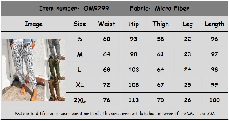 Description Picture 2 of itemWomen Leopard Printed Trousers Loose Lace-up Waist Long Pants with Pockets For Daily Summer Spring Fall Pencil Pant Streetwear