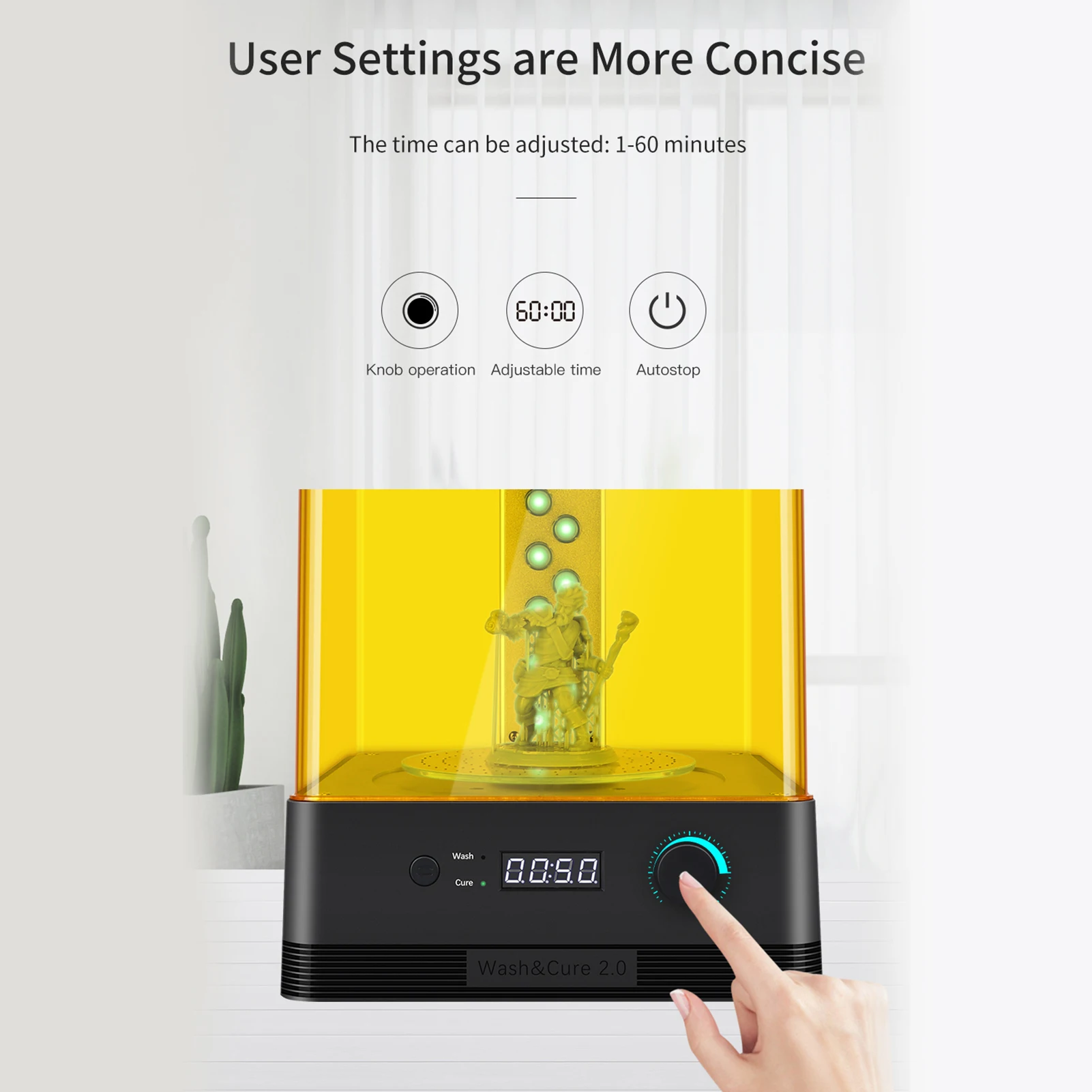 Description Picture 6 of itemANYCUBIC Wash & Cure 2.0 Upgraded 2 in 1 Wash and Cure Machine for Photon Photons LCD SLA DLP 3D Printer Models UV Rotary