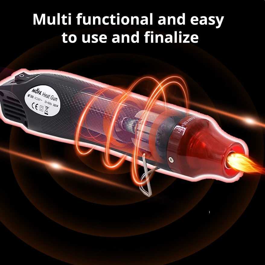 220V Hot Air Gun DIY Tool Heat Electric Power Tool Mini 300W Soldering Temperature Crafts Blower with Supporting Seat Shrink