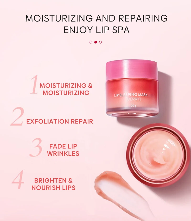 Description Picture 4 of itemLip Mask Lip Sleep Mask Night Sleeping Maintenance Moisturizing Fade Lip Lines Nourishing Lip Balm Skin Care Korean Cosmetic 20g