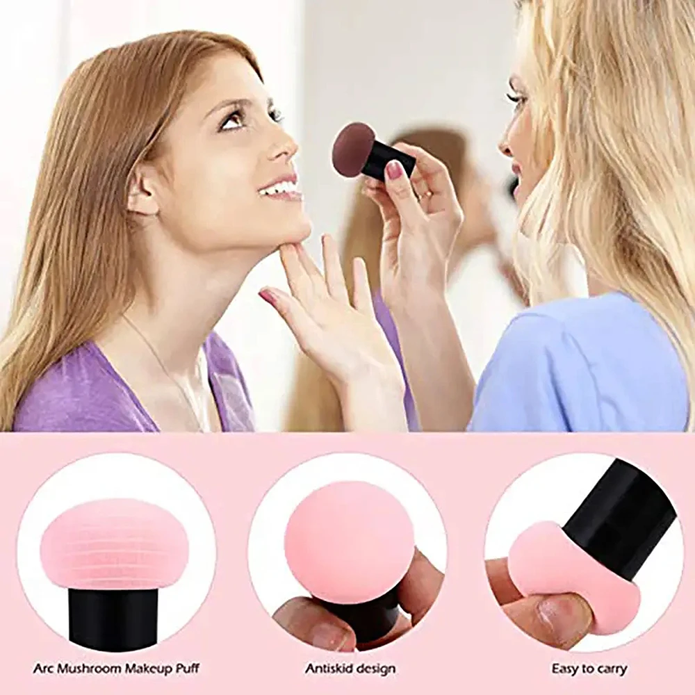 Description Picture 4 of itemMushroom Head Makeup Sponge Dry Wet Dual-use Cosmetic Powder Puff with Handle Case Professional Foundation Creams Beauty Tools