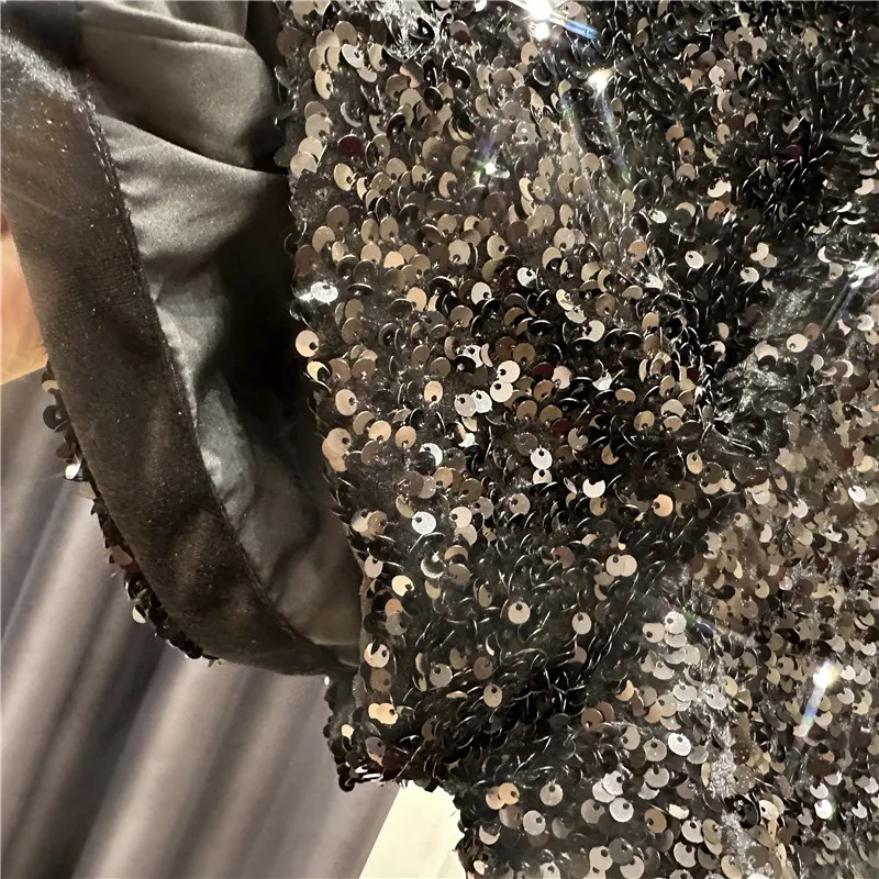 Description Picture 5 of itemNew Autumn Black Velvet Shorts Women Sequined Shiny Versatile Short Pants Clubwear Shorts Hot Pants High Street