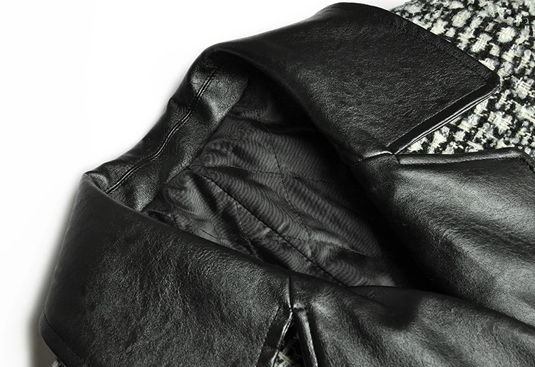 Description Picture 6 of itemMoaaYina Fashion Woolen cloth Plaid Windbreaker Overcoat Autumn Women Double breasted Asymmetric Tassel Long sleeve Overcoat