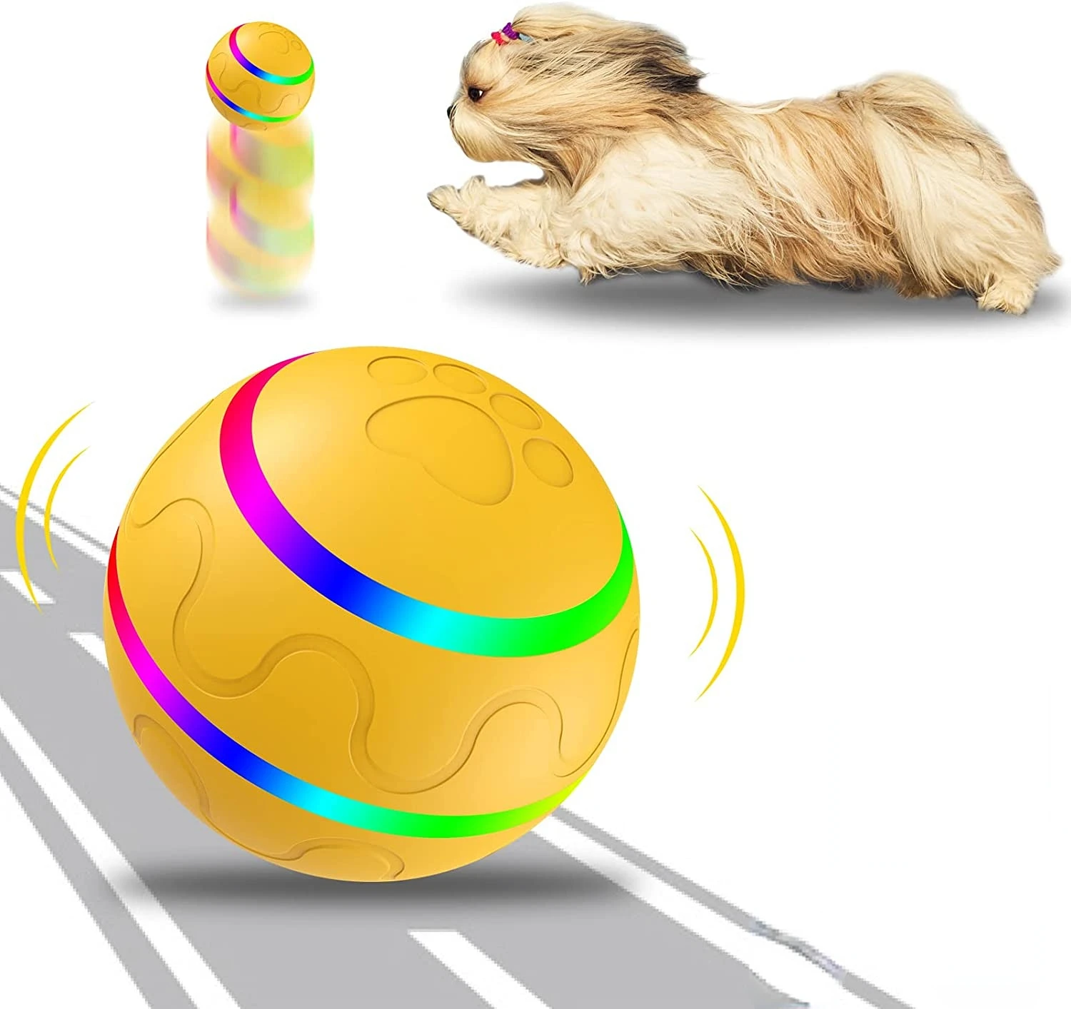 ATUBAN Interactive Dog Ball Toys,Active Rolling Ball for Indoor Dogs/Cats with Motion Activated,Moving Bouncing Ball pet Toys