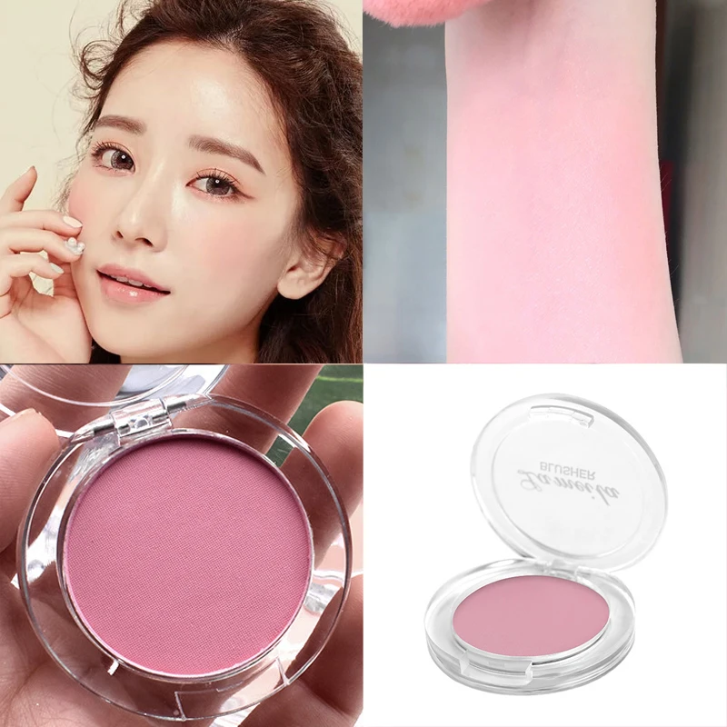 Description Picture 3 of item6 Colors Single Blush Palette Face Cream Concealer Foundation Powder Waterproof Lasting Face Rouge Powder Natural Peach Blusher