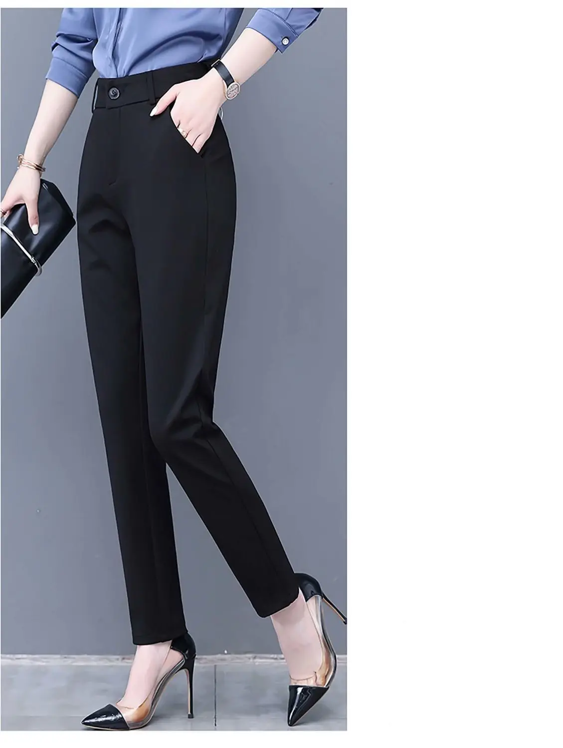 Description Picture 6 of itemLoribindwood New Women's Spring/Summer 2022 High-waisted Straight Leg Shorts Medium Long Haren Pants