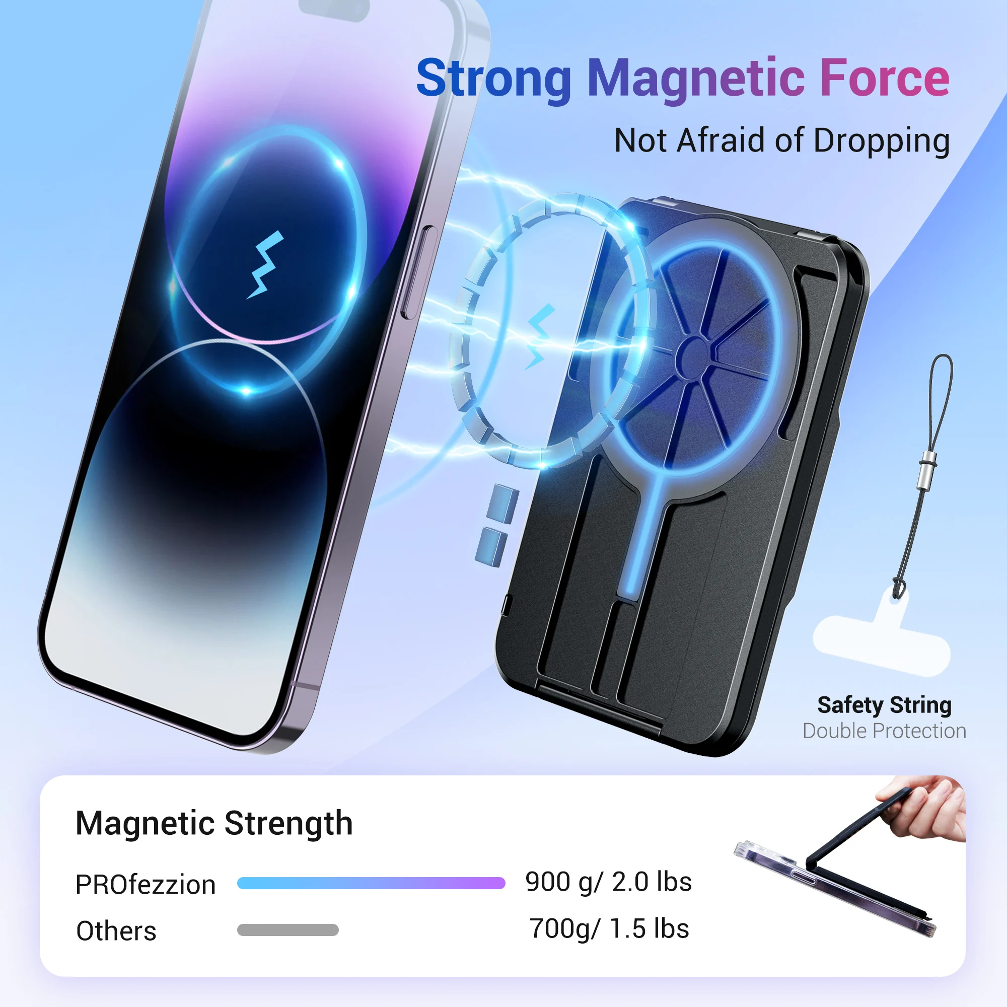 Description Picture 4 of itemMagnetic Wallet Card Holder & Magnetic Cell Phone Ring Holder for iPhone 14 Pro/14 Pro Max/13 Pro/13 Pro Max/12 Magsafe holder