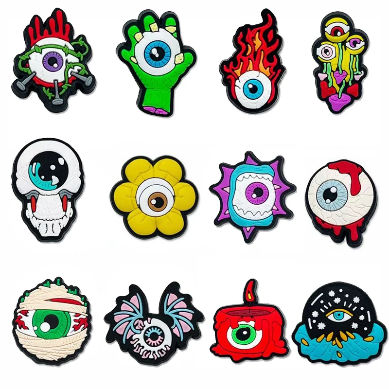 Description Picture 2 of itemSingle Sale New Arrival Devil's Eye Shoe Charms for Croc Sandals Accessories Decorations Kid's Adults Birthday Party Favor Gifts