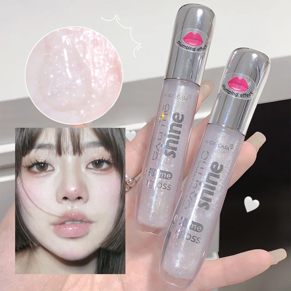 Description Picture 3 of itemShiny Lip Gloss Mirror Water Glossy Lip Glaze Lasting Liquid Lipstick Clear Glitter Primer Aqua Glowing Lip Oil Cosmetics