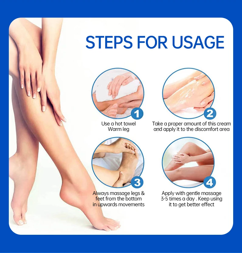 Description Picture 6 of itemVaricose Veins Treatment for legs, Cream for Circulation, Cooling Effect Diosmin and Horse Chestnut Cream for leg swelling relie