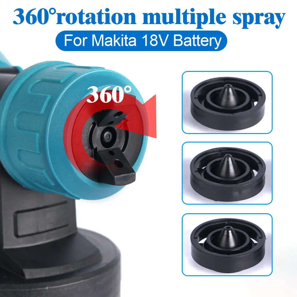 18V Rechargeable Spray Gun Cordless Paint Spray Gun Battery 800W 1000ML High Power Flow Control Spray Gun For Makita 18V Battery
