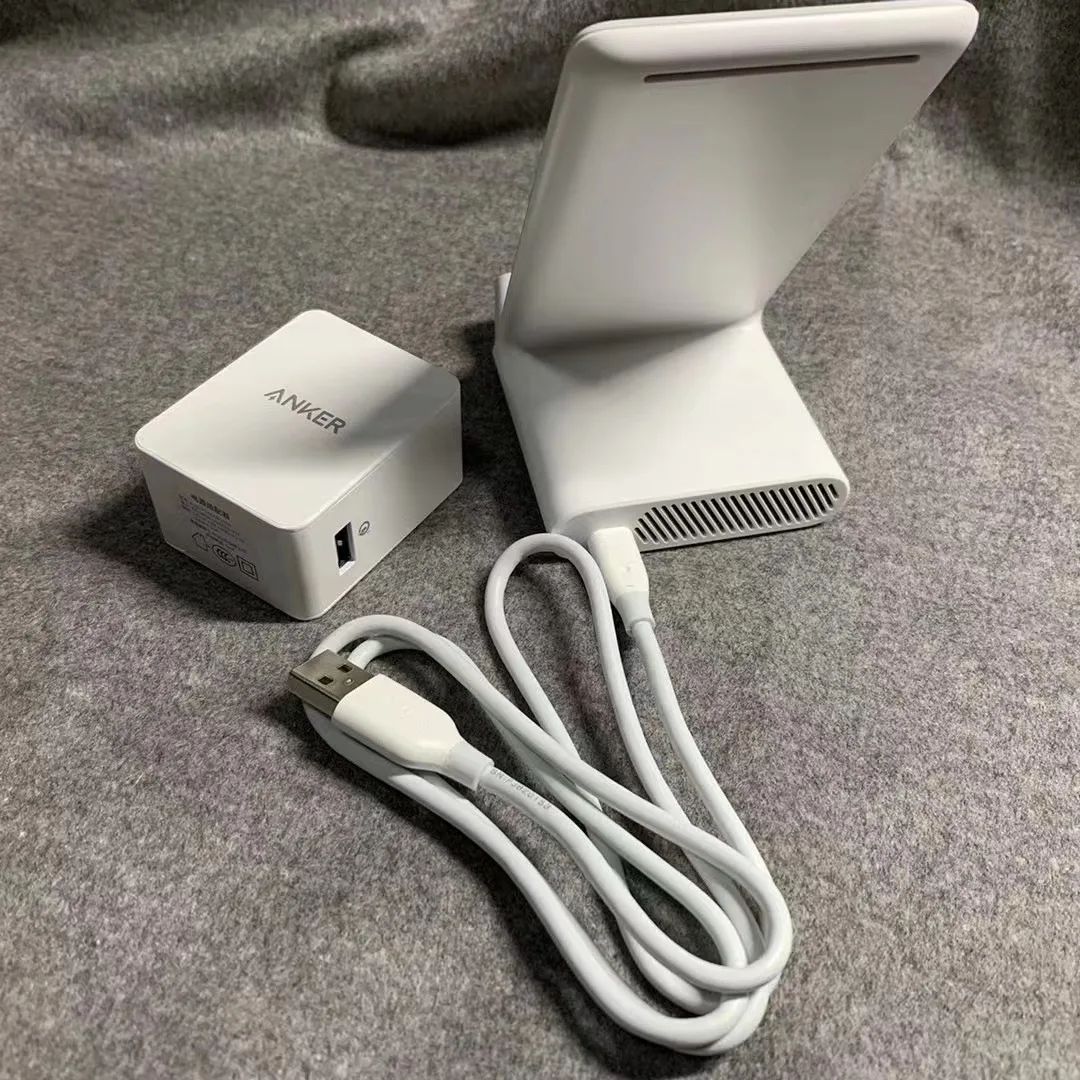 Anker Wireless Charger  PowerWave 7.5 Stand 10W Max Qi-Certified Fast Charging iPhone Samsung With USB Cable and charger