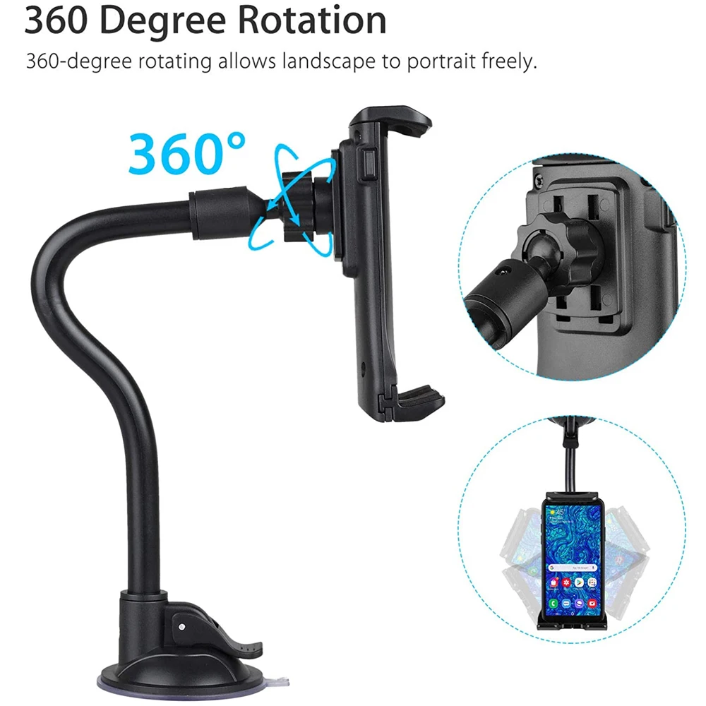 Description Picture 5 of itemCar Tablet Holder Long Arm Suction Cup Mount for iPad Pro Air 4-13'' Iconic Brand Tablet SUV Truck Vehicle Lift Uber Windshield Window